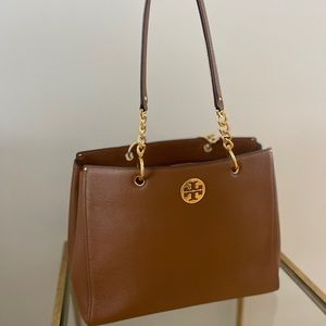 Brown Leather Tote - Tory Burch Marsden